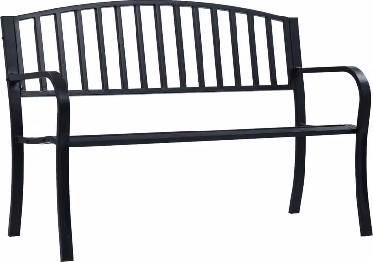 The Living Store panchina da giardino 125 cm in acciaio nero