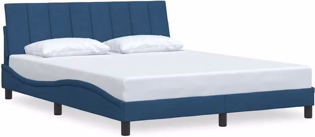 Giroletto matrimoniale Hanko blu in tessuto con dimensioni L/P/H: 160 x 200 x 74,5 cm