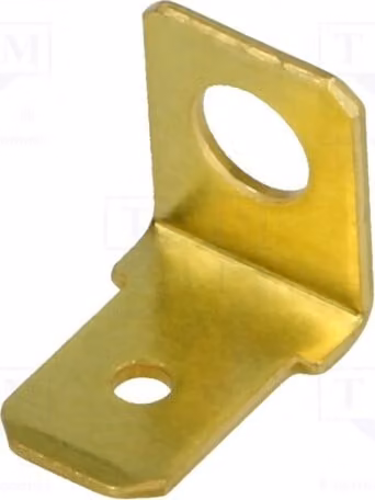 Connettore a morsetto, piatto, unipolare, maschio, M4, 0,8 mm, 6,3 mm, ottone, BM 01009 - con saldature
