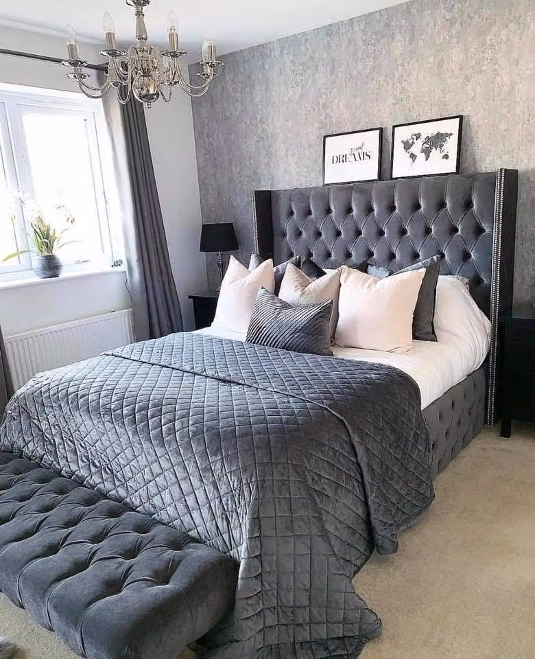 Stoff Bett Chesterfield Gepolsterte Textil Design Doppel Betten 140/160/180/200