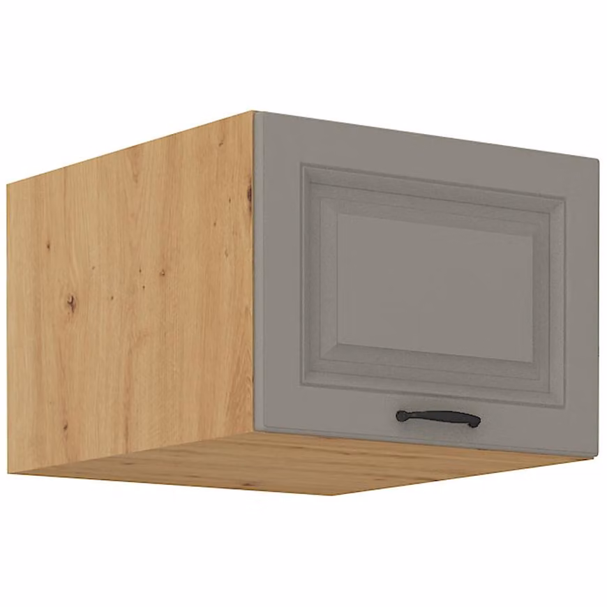 Armadietto superiore con anta a battente SOPHIA - larghezza 50 cm, grigio chiaro / rovere artisan
