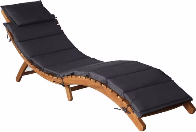 Lettini PrendiLettino sole | Sdraio da giardino | Lettino da sole con Cuscini 2 pz Grigio Scuro Massello Acacia
