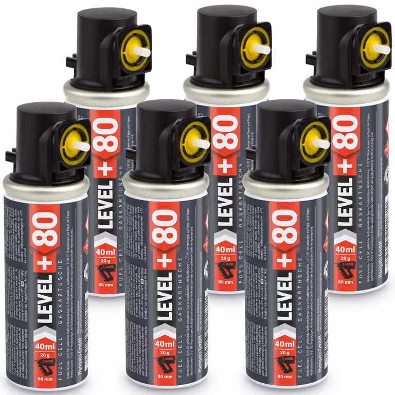 LEVEL+ Cartucce di ricambio, confezione da 6, da 20 grammi/40 ml/80 mm, compatibili con l'agrafatrice Stiftnagler L+80