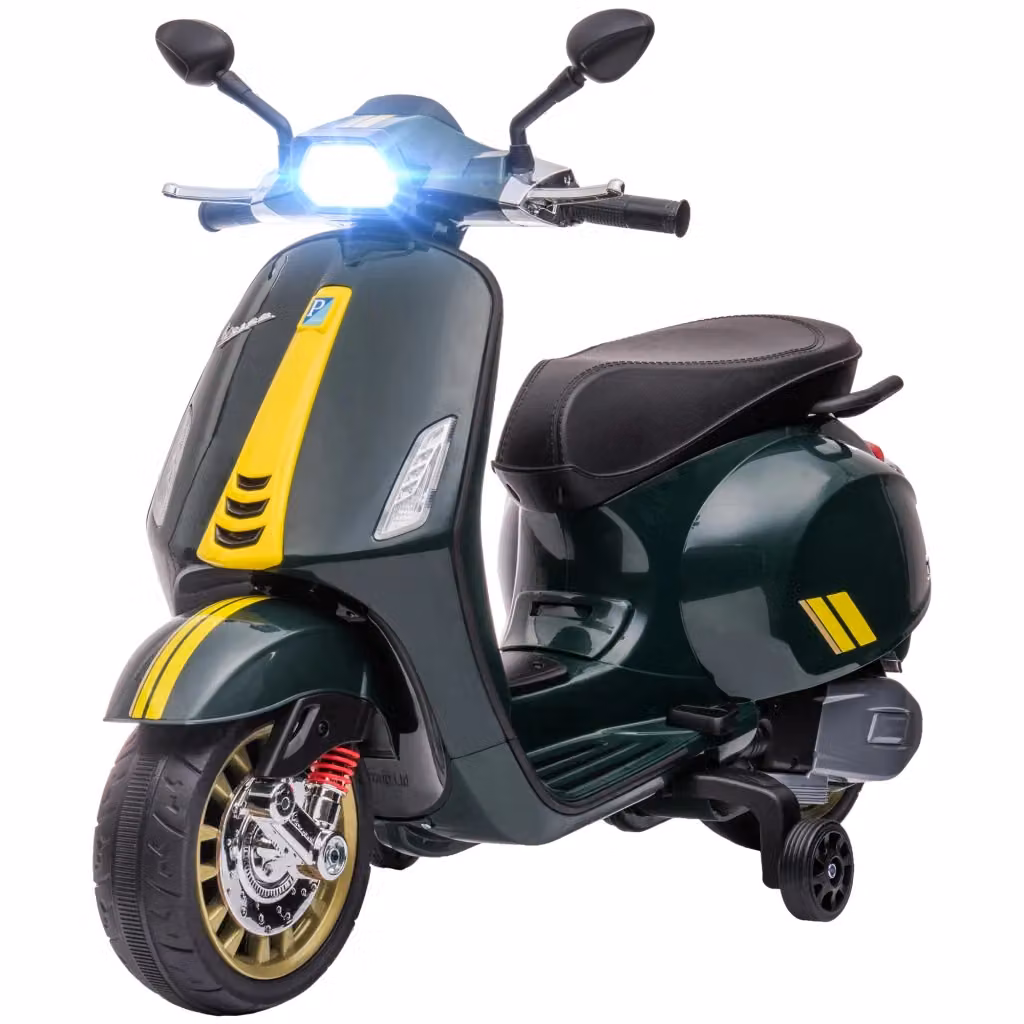Scooter Elettrico per Bambini Vespa Xylo 6V Verde con Musica MP3 e Luci – 2