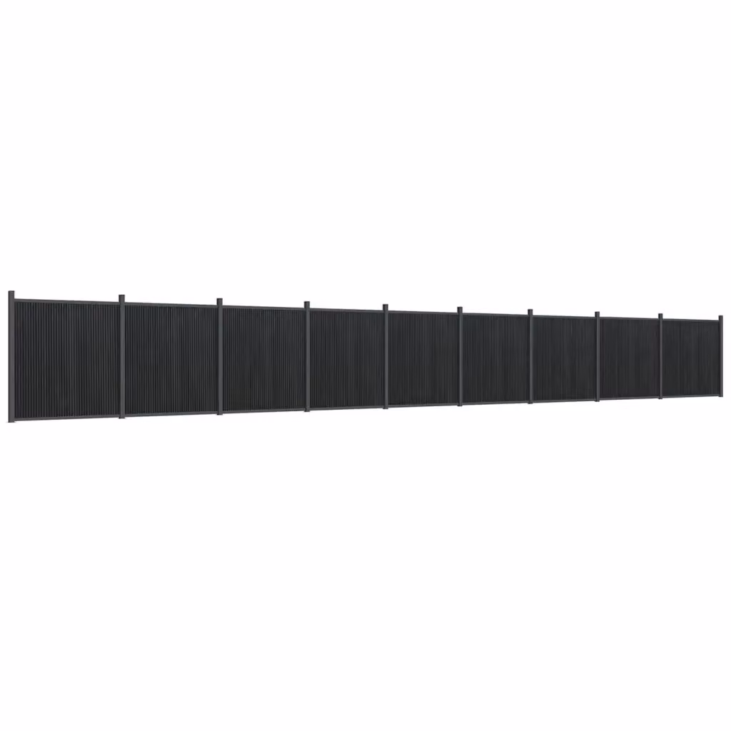 vidaXL Pannello di Recinzione in WPC e Alluminio Grigio Opaco L: 1564 cm, H: 186 cm – 2