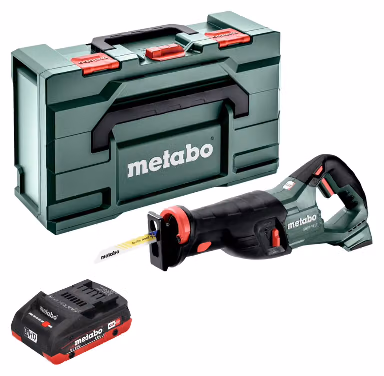 Metabo SSEP 18 LT sega alternativa a batteria 18 V 32 mm + 1x batteria LiHD 4,0 Ah + metabox - senza caricabatterie