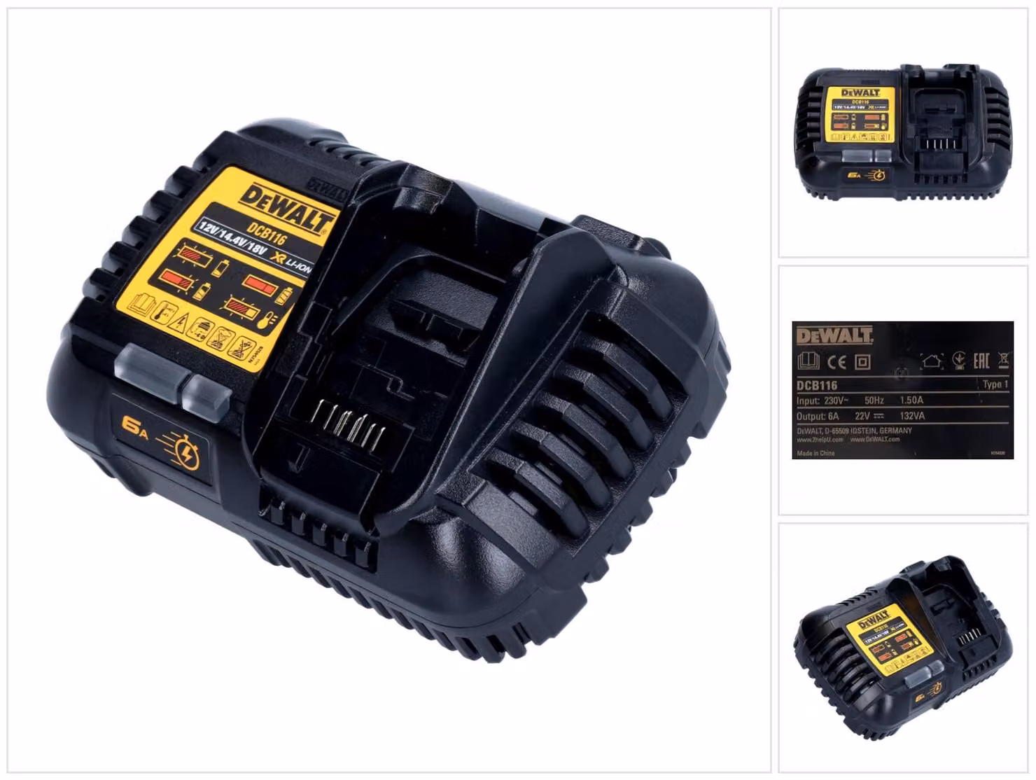 Caricabatterie rapido DeWalt DCB 116 XR 12 V - 18 V agli ioni di litio 6 A