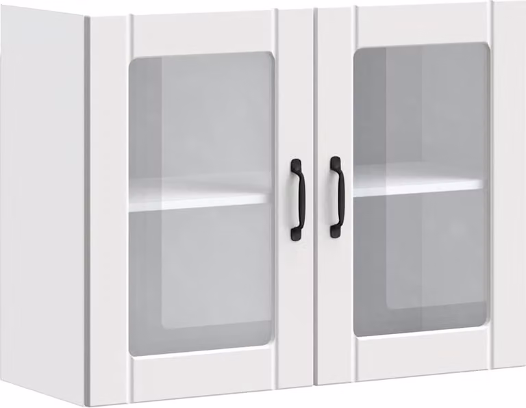 Pensile da Cucina con Porta in Vetro Lucca Bianco Truciolato
