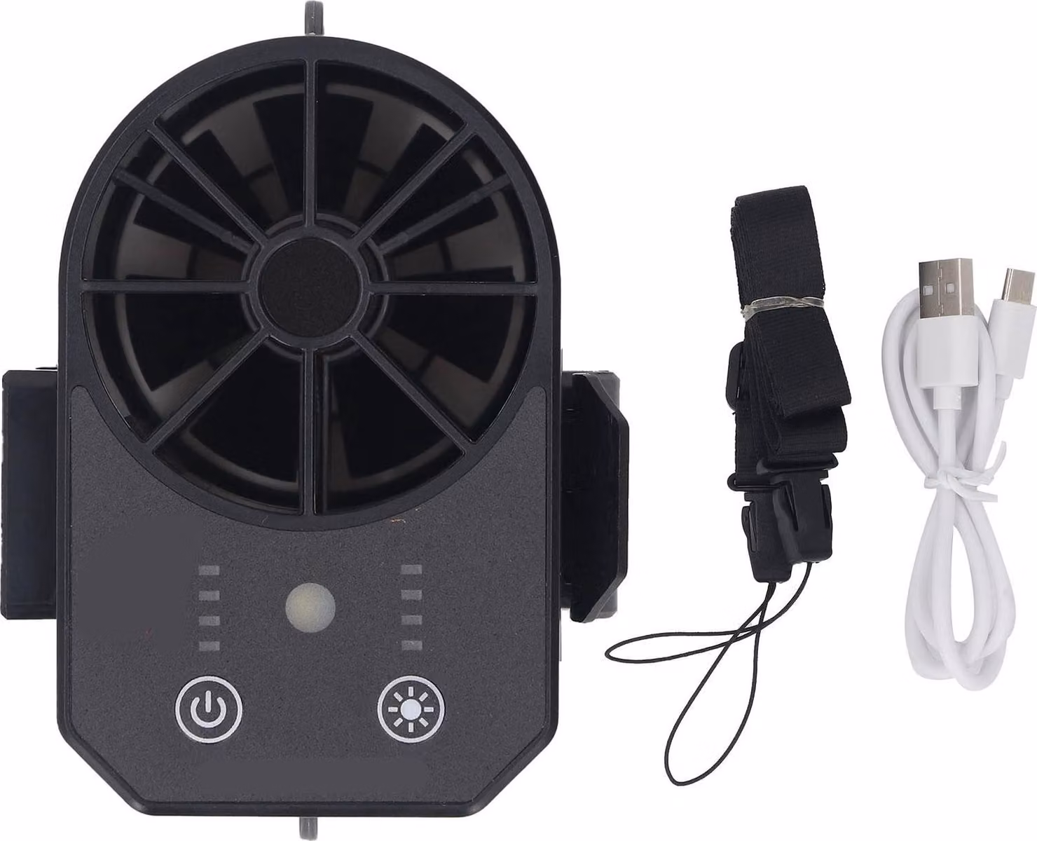 Ventilatore a vita 4 velocità regolabile USB ricaricabile cintura portatile con luce LED per nero 5000mah all'aperto