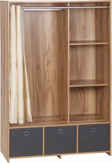 Armadio con appendiabiti e cassetti ¨C Minimal ¨C Naturale 105x48x160