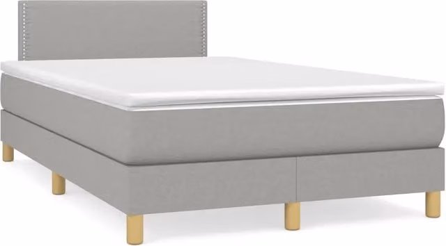 Letto Ibrido con Materasso e Illuminazione LED vidaXL Grigio Chiaro e Bianco L/P/H: 120 x 200 x 32 cm