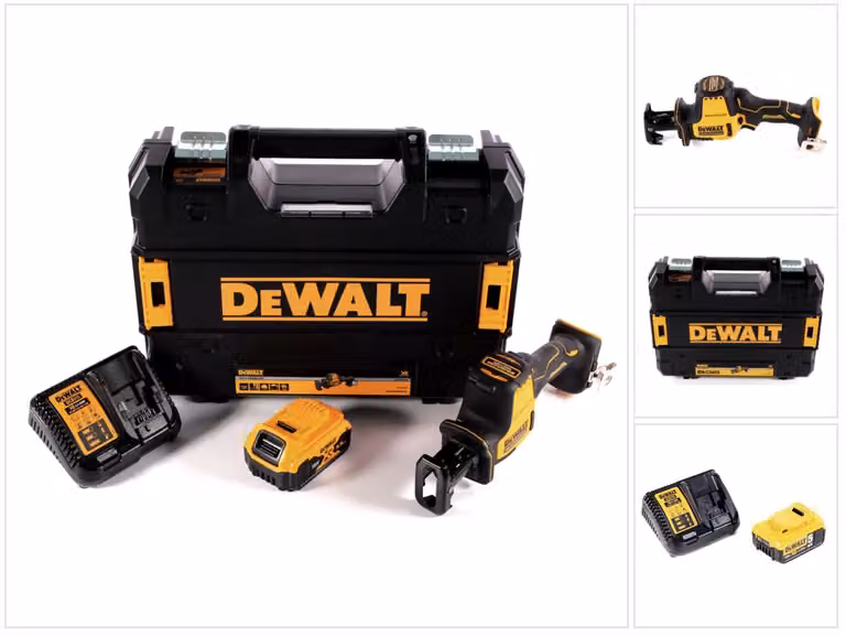 Seghetto a batteria DeWalt DCS 369 P1 18 V + 1x batteria 5,0 Ah + caricabatterie + TSTAK