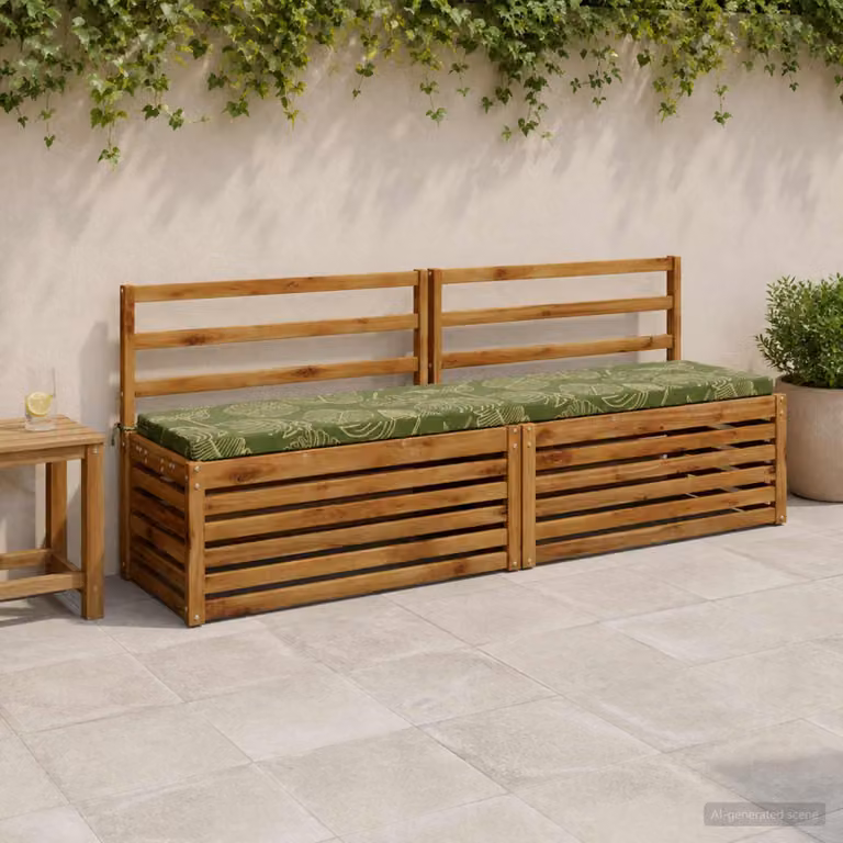 Set di 2 cuscini per panchina vidaXL in poliestere verde con imbottitura in schiuma e rivestimento lavabile