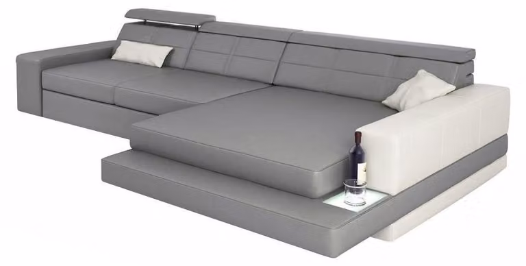 XXL Couch Ecksofa Leder Wohnlandschaft Sofa Design Modern Sofa L-Form
