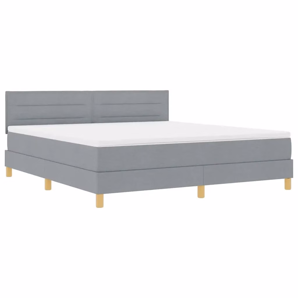 Letto moderno vidaXL in tessuto grigio con illuminazione LED sottostante e porta di ricarica USB, L/P/H: 180 x 200 x 203 cm – 2