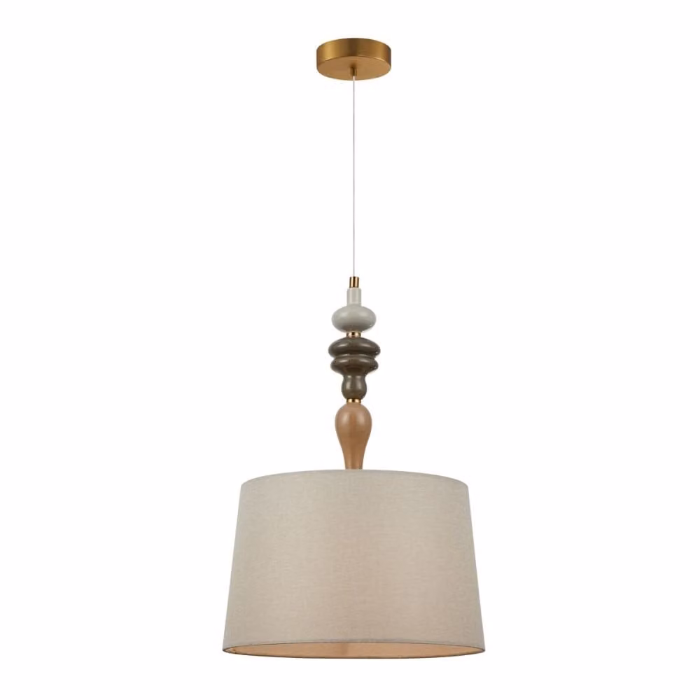 Lampada a sospensione MOREN, bronzo anticato-albicocca, 1xE27x60W, tessuto, dimensioni: 154x34x34 cm, IP20, Italux