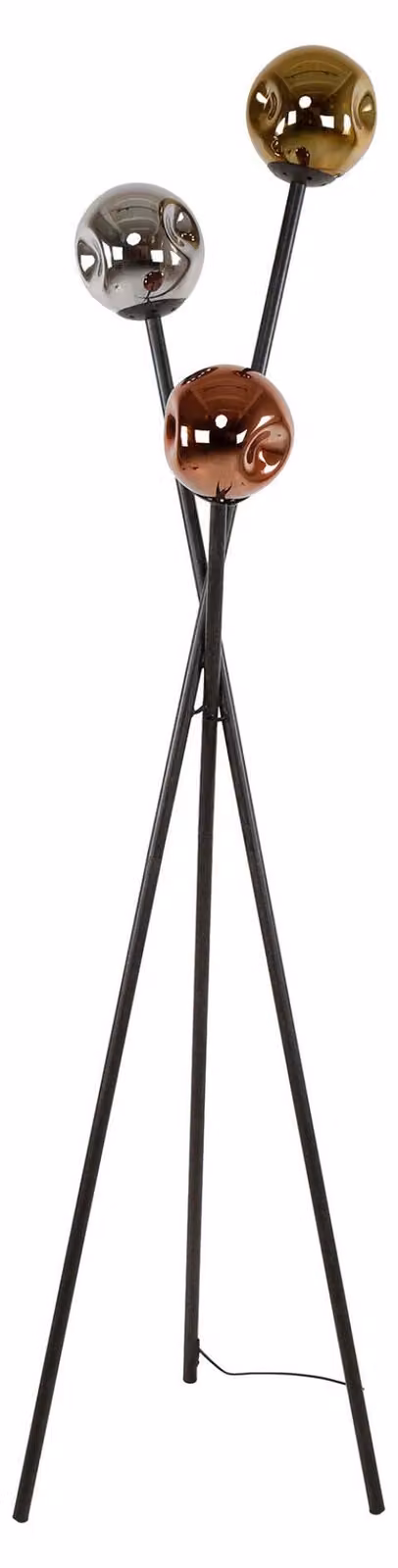 Lampada da terra FURNLUX Molecule argento, rame e oro 45 cm / Colore principale: nero / Dimensioni: 45 x 169 x 45 cm