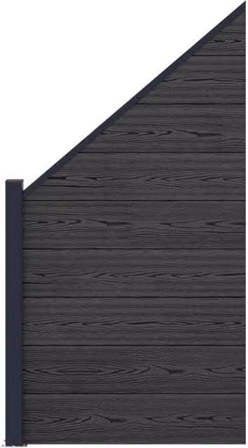 Pannello di recinzione | Recinzione da Giardino WPC e Alluminio Nero