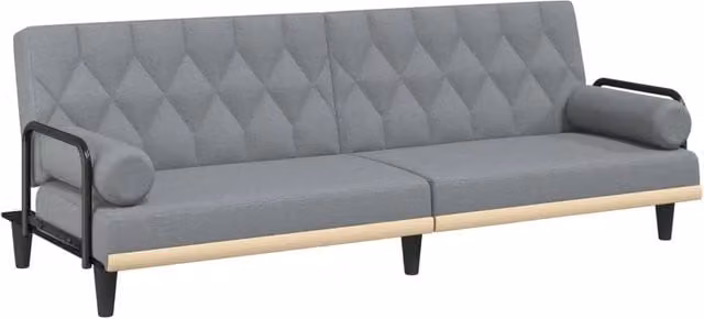 Divano letto | Sof¨¤ letto | Letto singolo con Braccioli Grigio Chiaro in Tessuto
