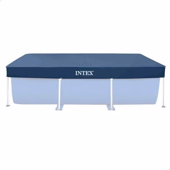 Telo copripiscina Unyqoos® per piscine rettangolari, dimensioni 300 x 200 cm – protegge da sporco e foglie, con un'estensione di 20 cm, corda di fissaggio e fori di scarico