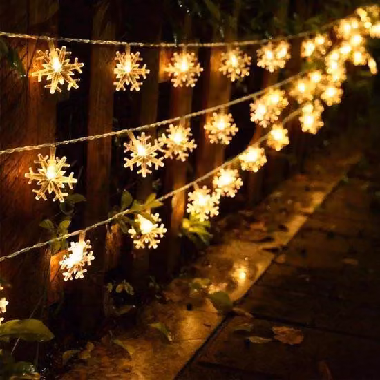 Luci natalizie impermeabili da 6 m con 40 LED a forma di frusta, luce bianca calda, illuminazione per interni, 8 modalità per camere, feste, terrazze e alberi di Natale