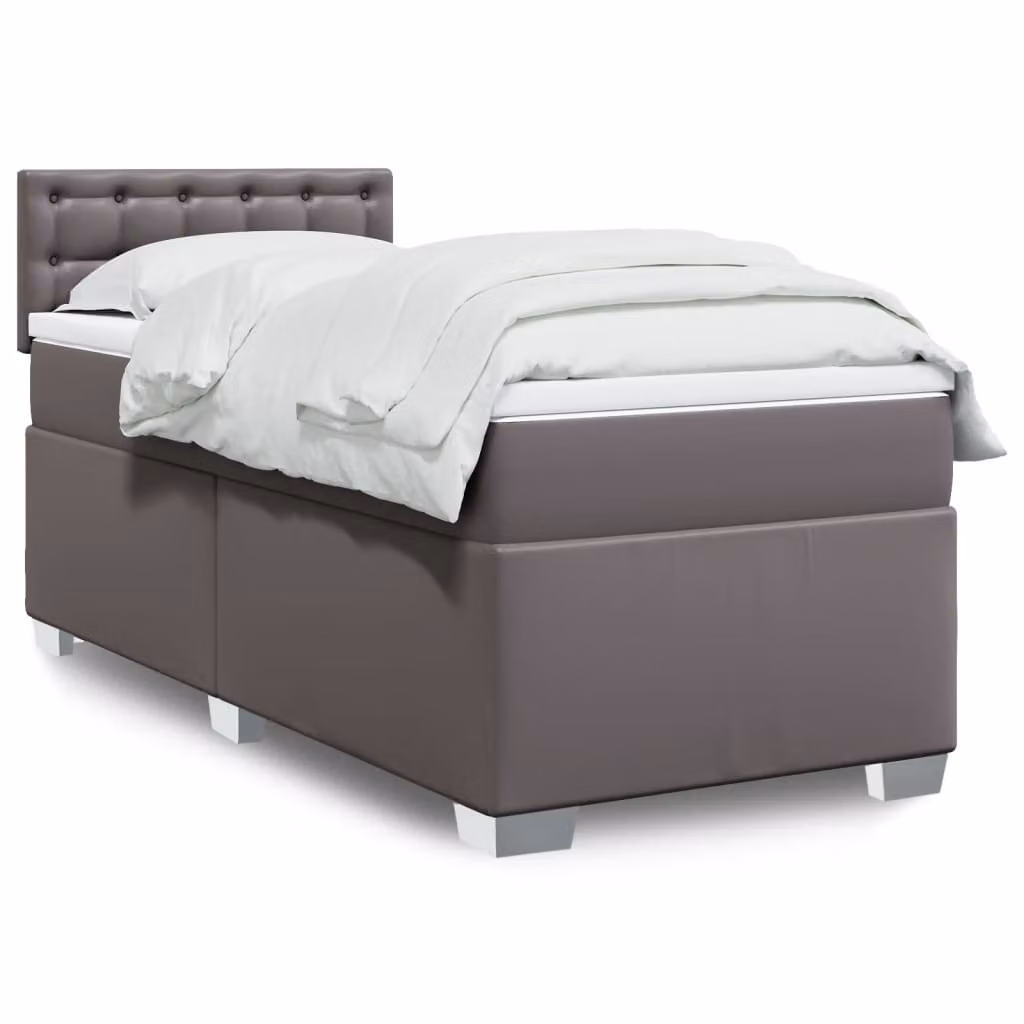 Maison Exclusive - Letto boxspring con materasso grigio 80x200 cm in ecopelle