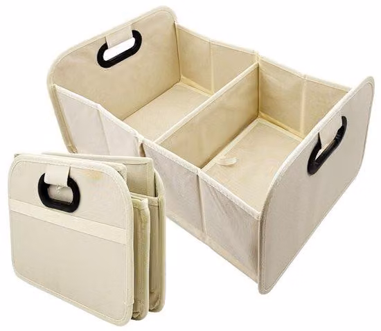 Contenitore pieghevole per il bagagliaio, robusto, 32x23x47 cm, bianco, per auto