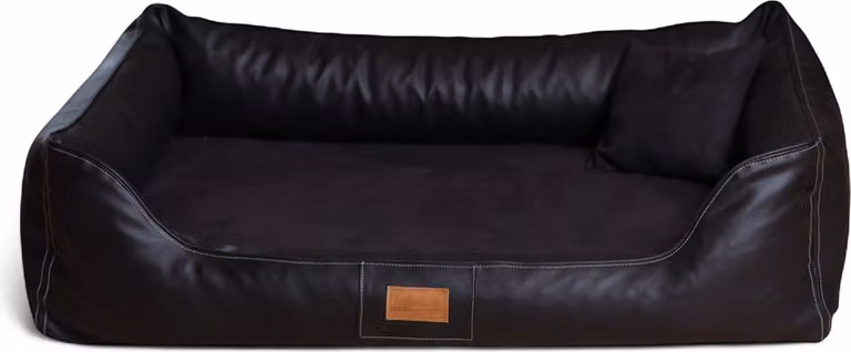 tierlando® MADDOX VIP letto ortopedico per cani VISCO velour Pelle finta S - XXL - Dimensioni: 100x75cm | Colore: 03 Nero