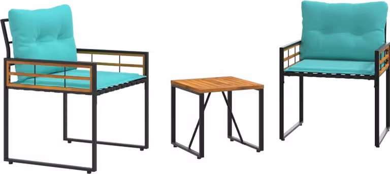 Set di Mobili da Esterno con cuscino 3 pcs Turchese