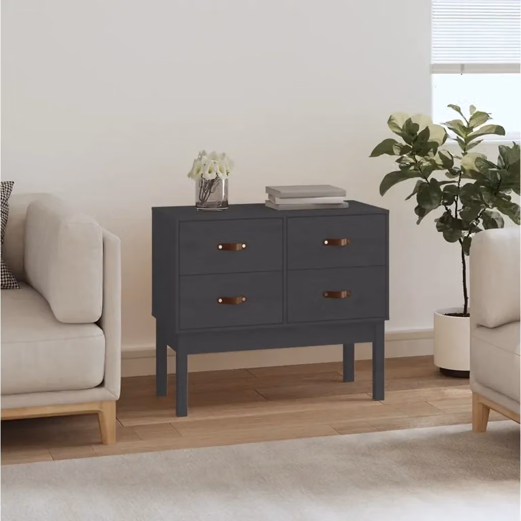 Mobile Consolle Design in Legno di Pino Grigio L: 90 cm, P: 40 cm, H: 78 cm – 2