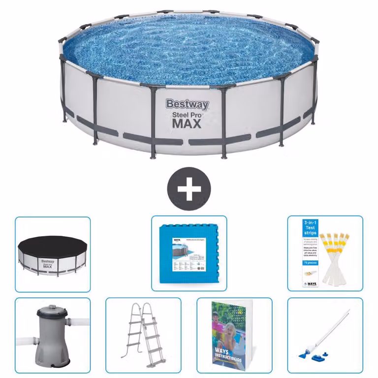 Piscina gonfiabile Bestway Steel Pro MAX, rotonda, 427x122 cm, composta da 6 parti, modello S531