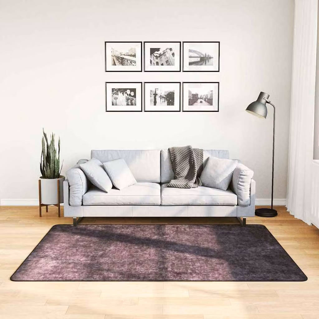 Tappeto lavabile vidaXL in poliestere, colore antracite, L: 120 cm, P: 180 cm