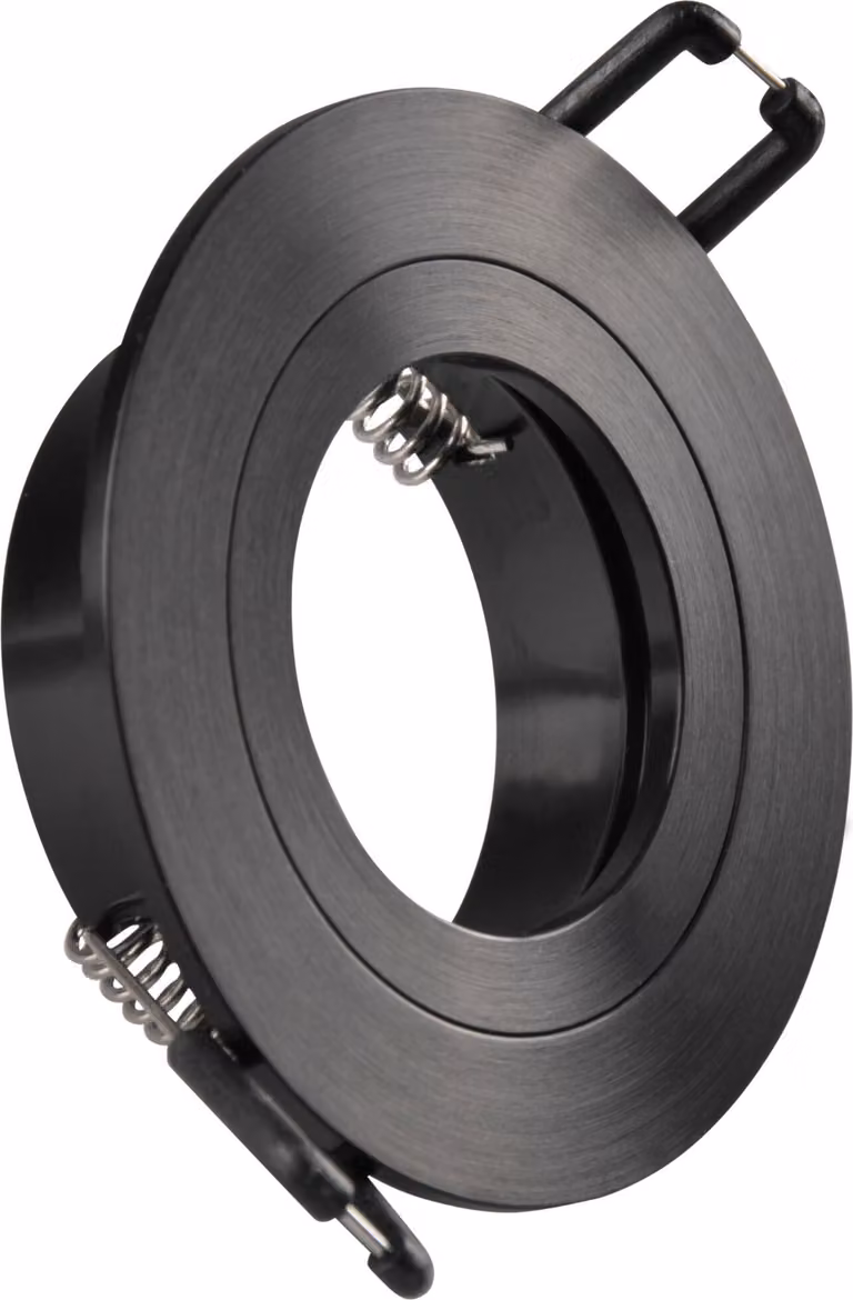 Lampada da incasso rotonda nera con portalampada GU10 FEBE 323316 Polux
