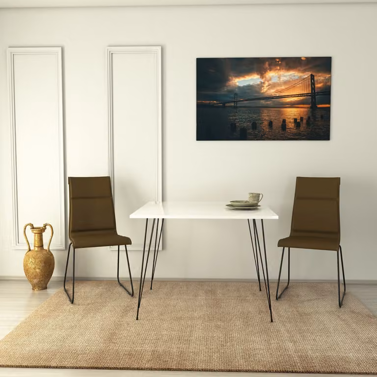 Skye Decor, Sandalf Square - Shiny White, tavolo, bianco, 100% pannelli di particelle rivestiti in melamina, 90 x 90 x 75 cm