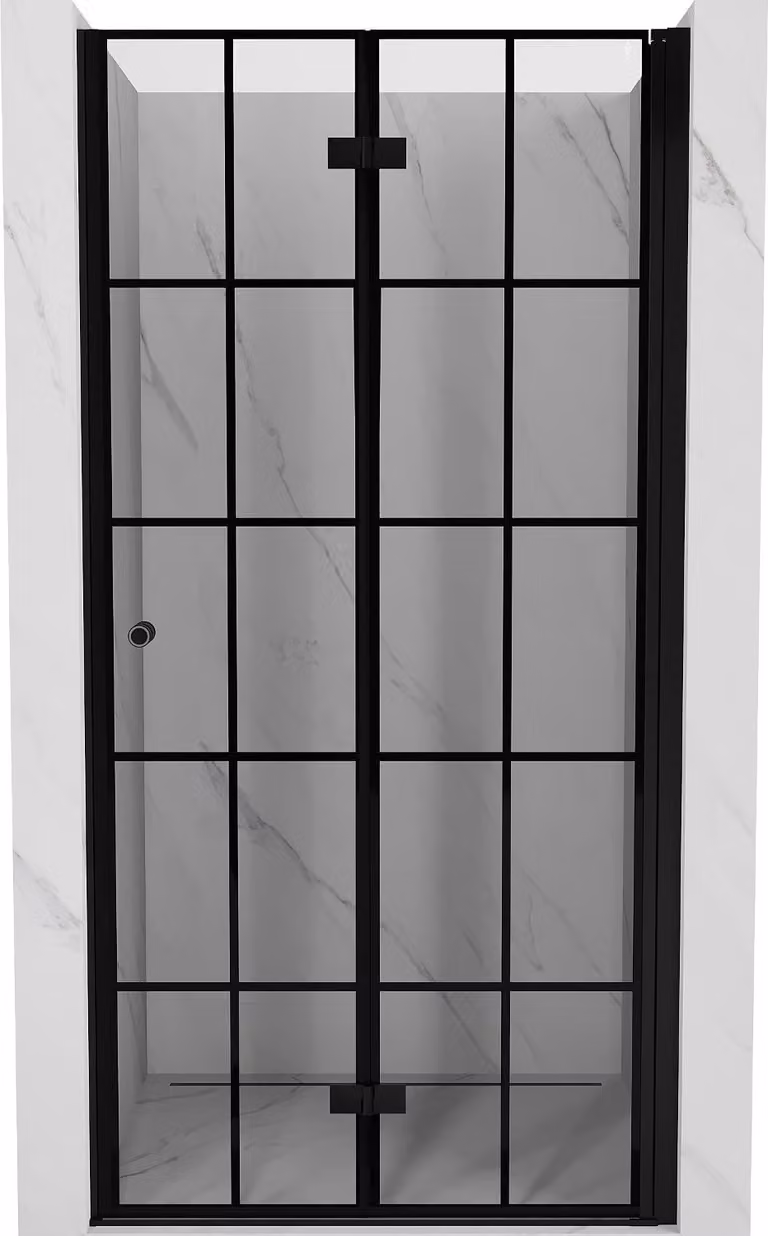 Mexen Mist-F porta doccia pieghevole destra 70 cm, griglia nera, nero - 8A6-070-000-70-77-P