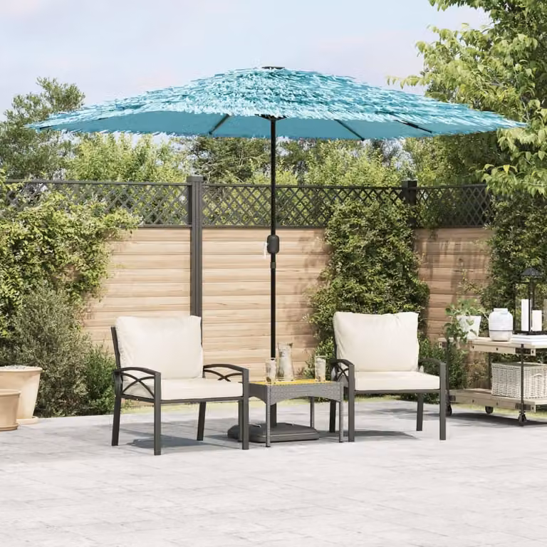 Maison Exclusive - Ombrellone con palo in acciaio, colore blu, dimensioni 300x200x250 cm