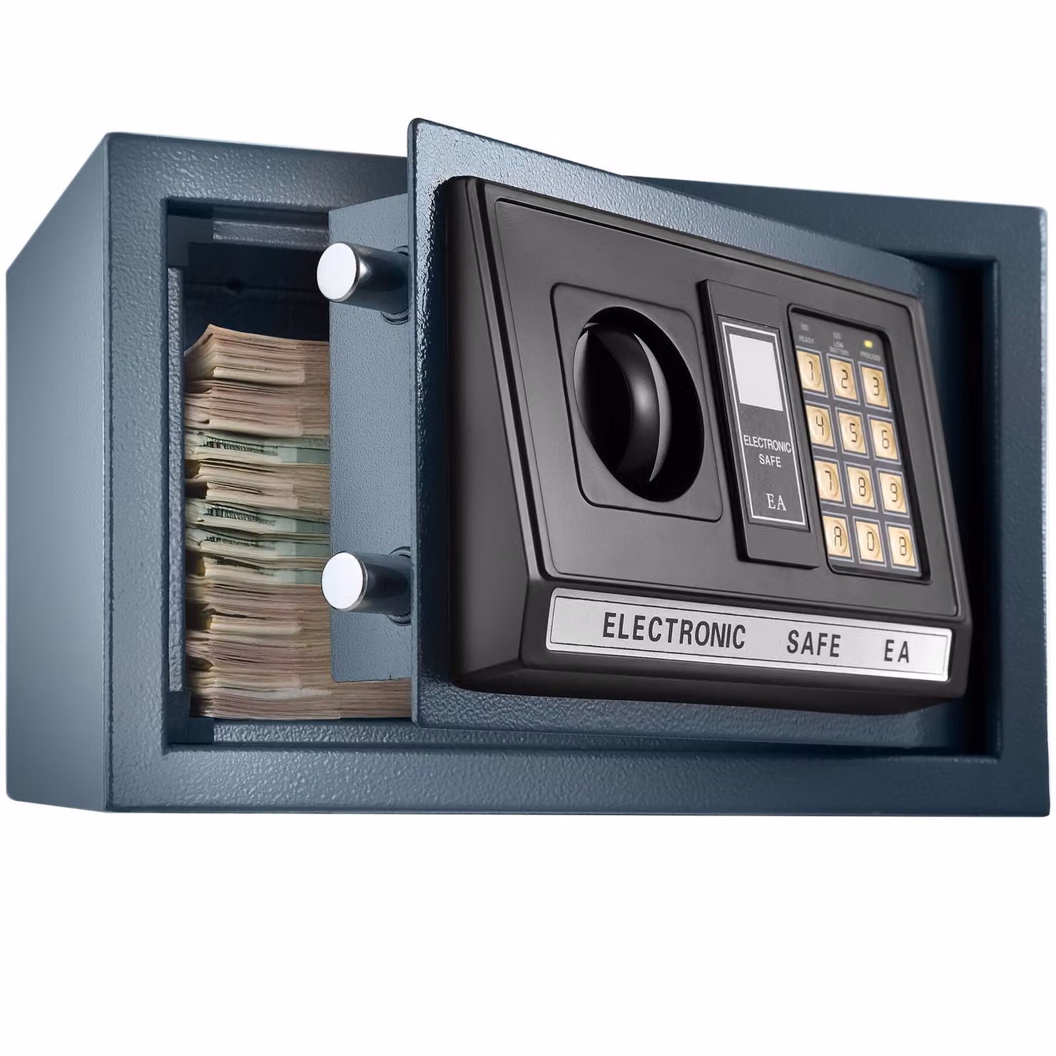 Cassaforte elettronica TecTake in ferro nero con chiavi e indicatore a LED L/P/H: 22 x 20 x 31 cm – 1
