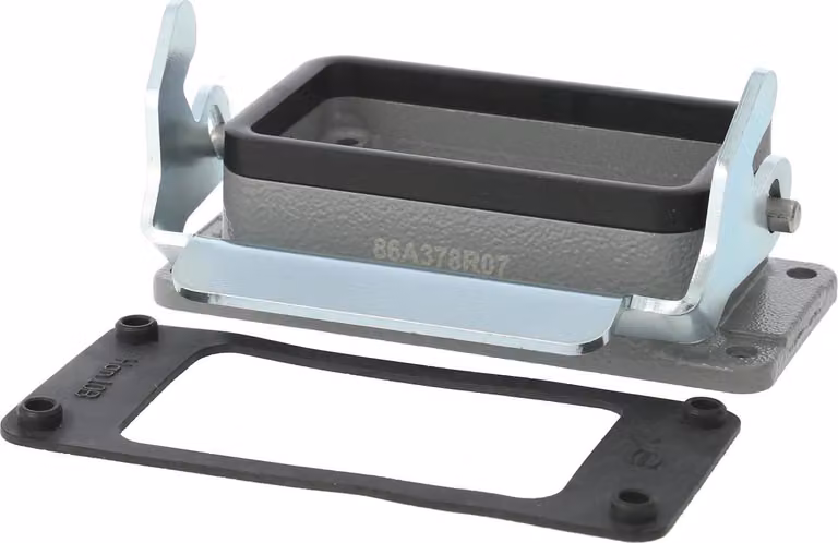 HARTING Han 10B Custodia aggiuntiva con 1 staffa longitudinale 1 staffa di sicurezza in metallo - 1 pezzo