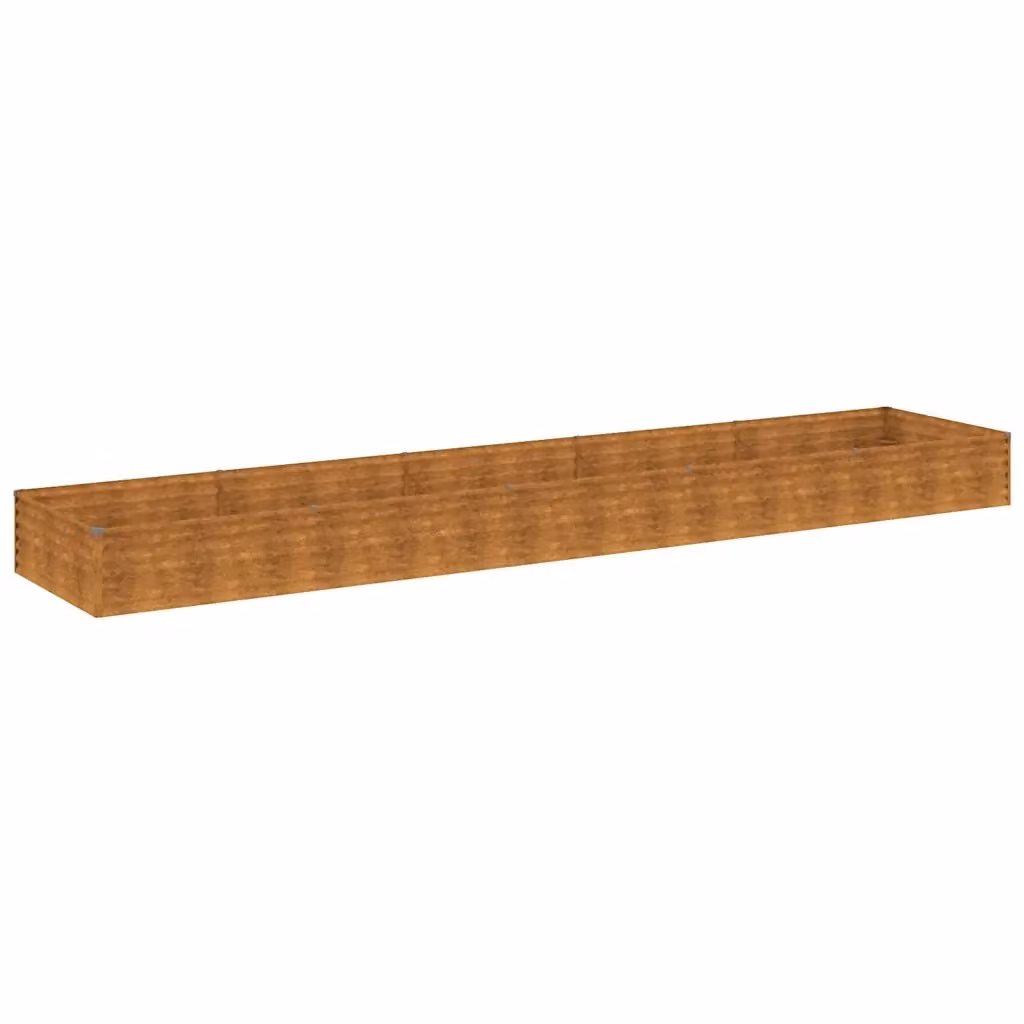 vidaXL Fioriera Rialzata da Giardino in Acciaio Corten Marrone L: 482 cm, P: 100 cm, H: 36 cm – 2