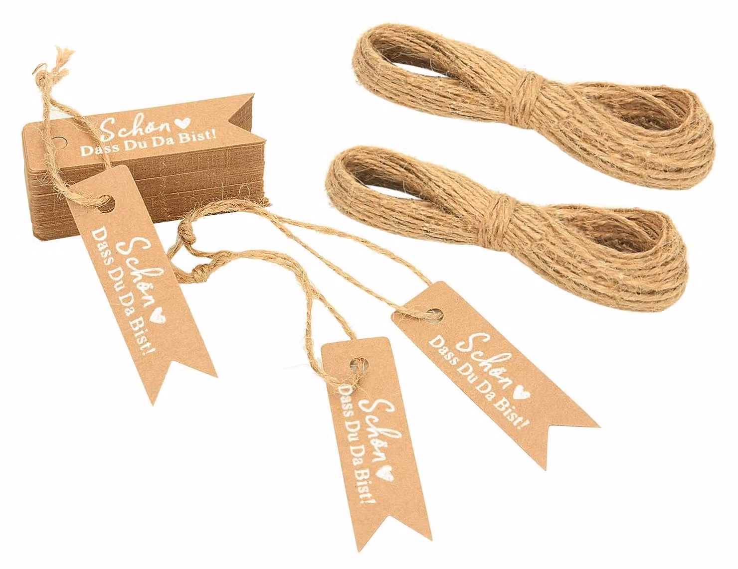 Etichette regalo in carta kraft, 100 pezzi, con scritta "Che bello che tu sia qui", dimensioni 7x2 cm