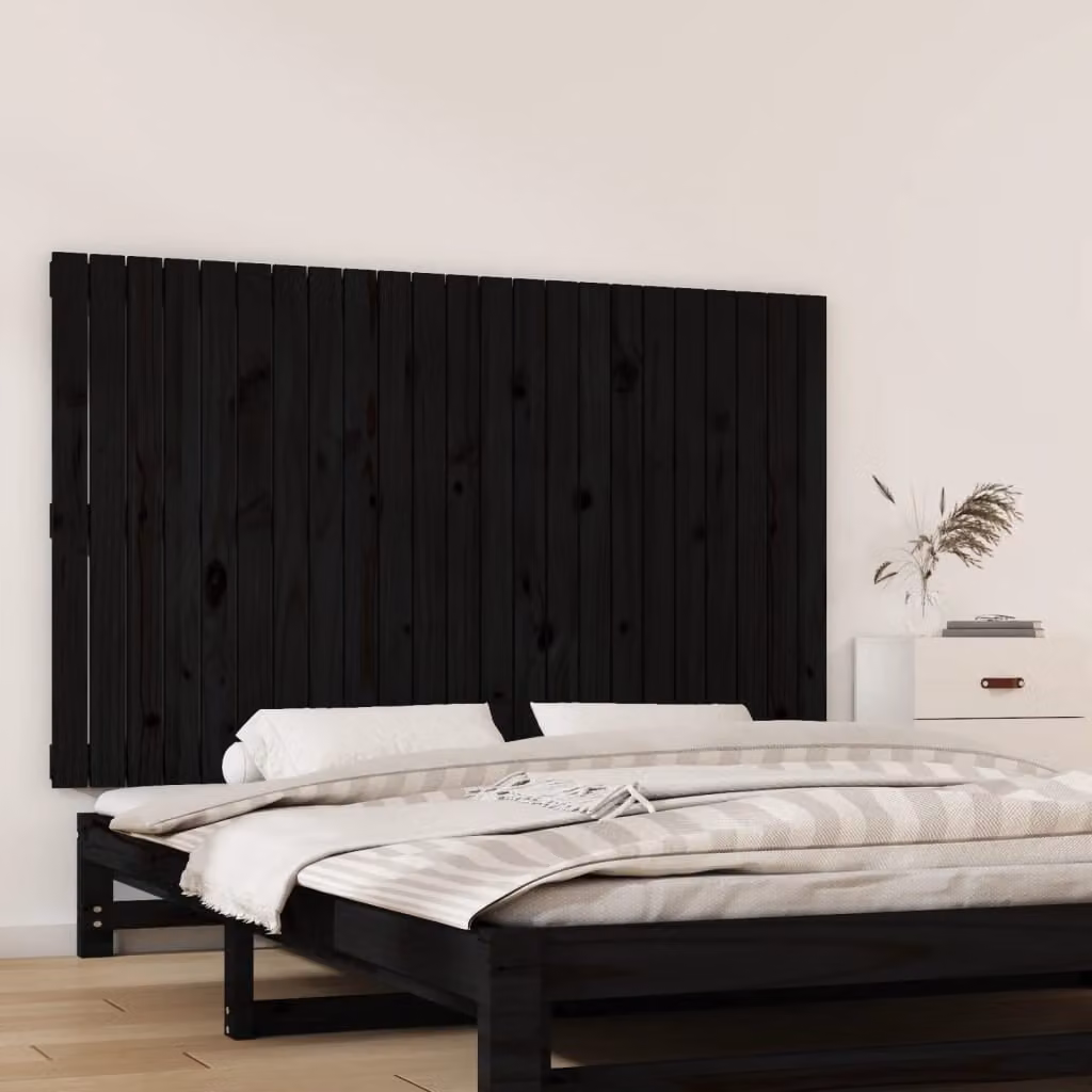 Testiera da parete vidaXL in legno massello di pino nero L: 147 cm, P: 3 cm, H: 90 cm