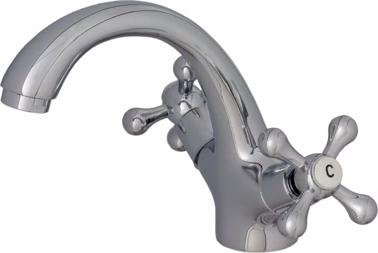 Granitan - Miscelatore lavabo - Rubinetto bagno altezza 17 cm - Rubinetto cromato - ottone - RETRO