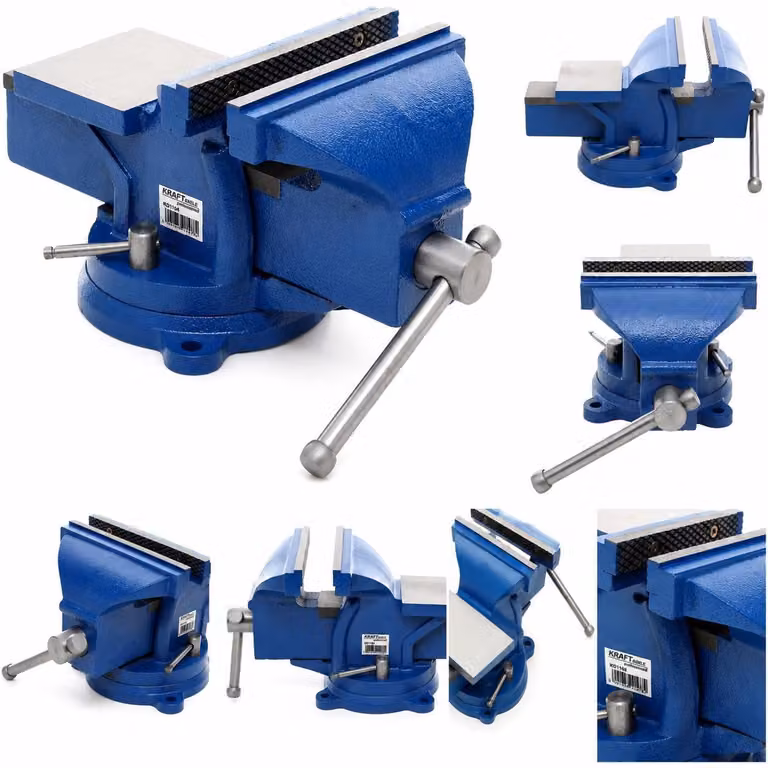 Morsa Kraft&Dele KD1103 con base girevole e incudine 150 mm
