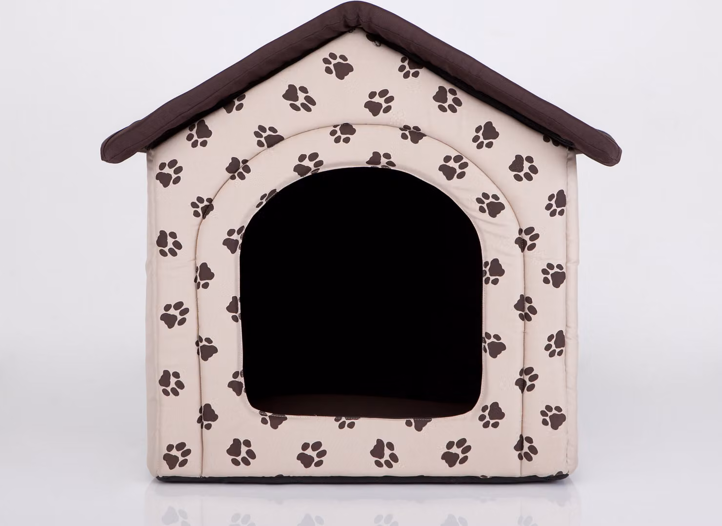 Cuscino per cani Cuccia per cani Letto per animali domestici Letto per gatti - Standard - 38 x 38 x 32 cm [Taglia: R1] - Beige con zampe