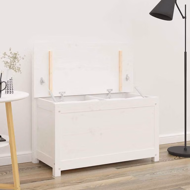Panca vidaXL in legno massello di pino bianco stile rustico L 80 cm, P 41 cm, H 77 cm