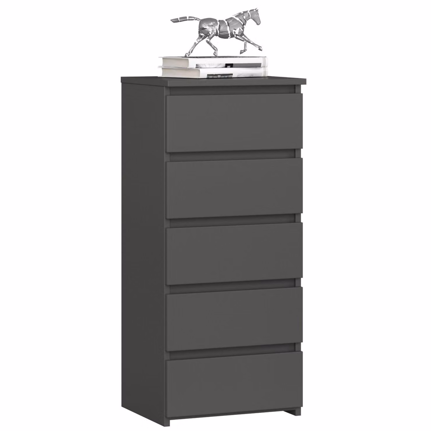 Comò CL5 40 cm Grigio Grafite con 5 Cassetti e Design Moderno
