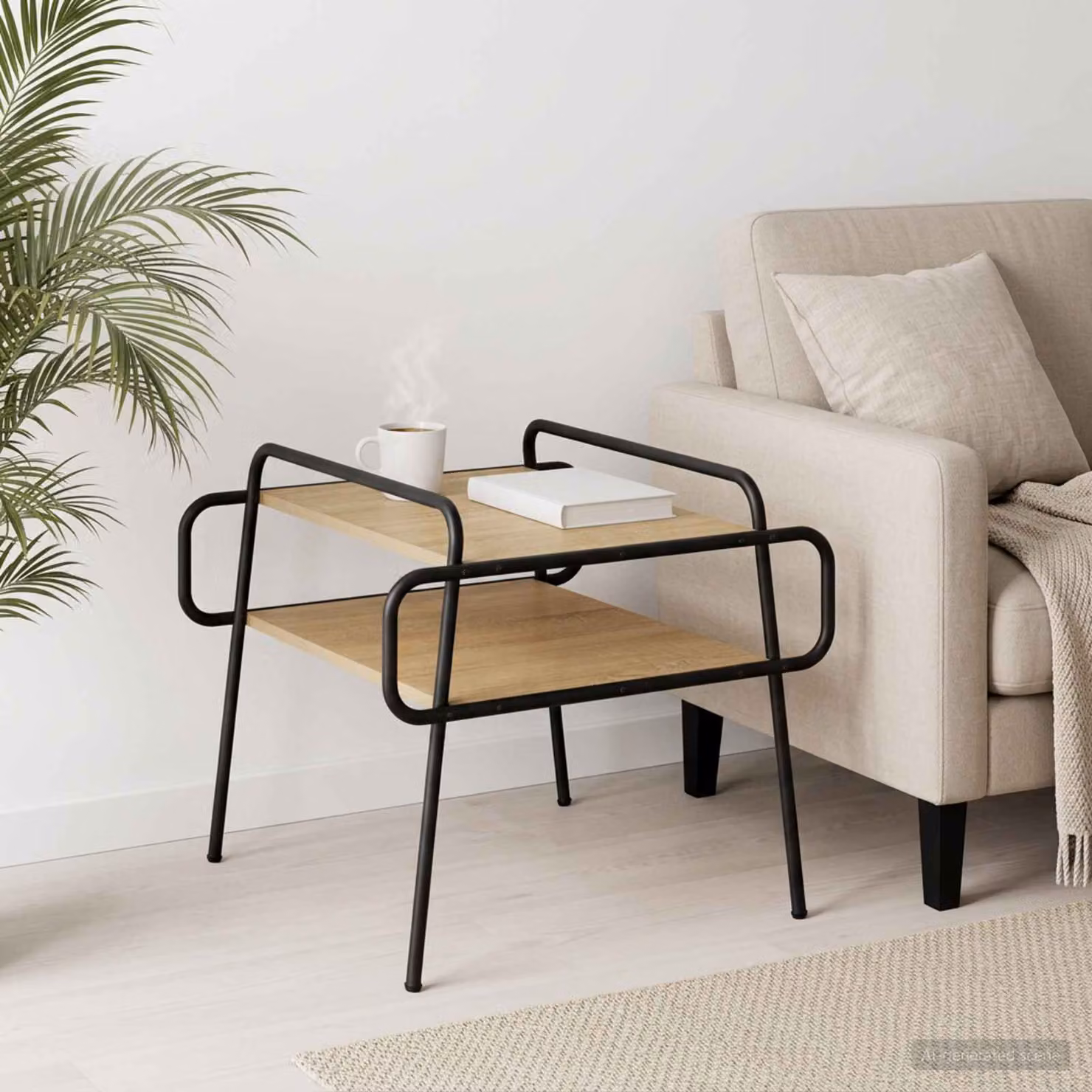 Tavolino da salotto moderno vidaXL in rovere color marrone L 60 cm, P 60 cm, H 51 cm