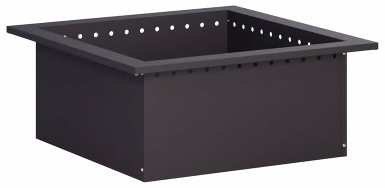 Anello per focolare, nero, 60 x 60 x 25 cm, acciaio