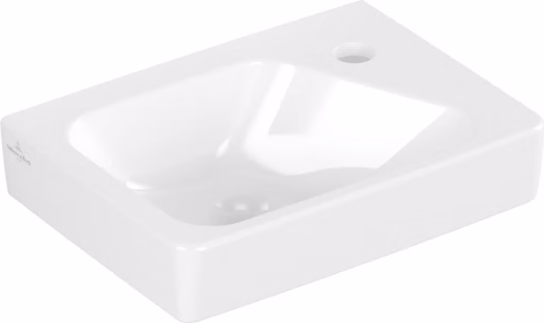 V&B Architectura lavabo 36x26cm, lavabo a sinistra, 1 rubinetto, con troppopieno, bianco