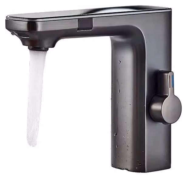 Miscelatore per lavabo, sensore a infrarossi senza contatto, monocomando, grigio